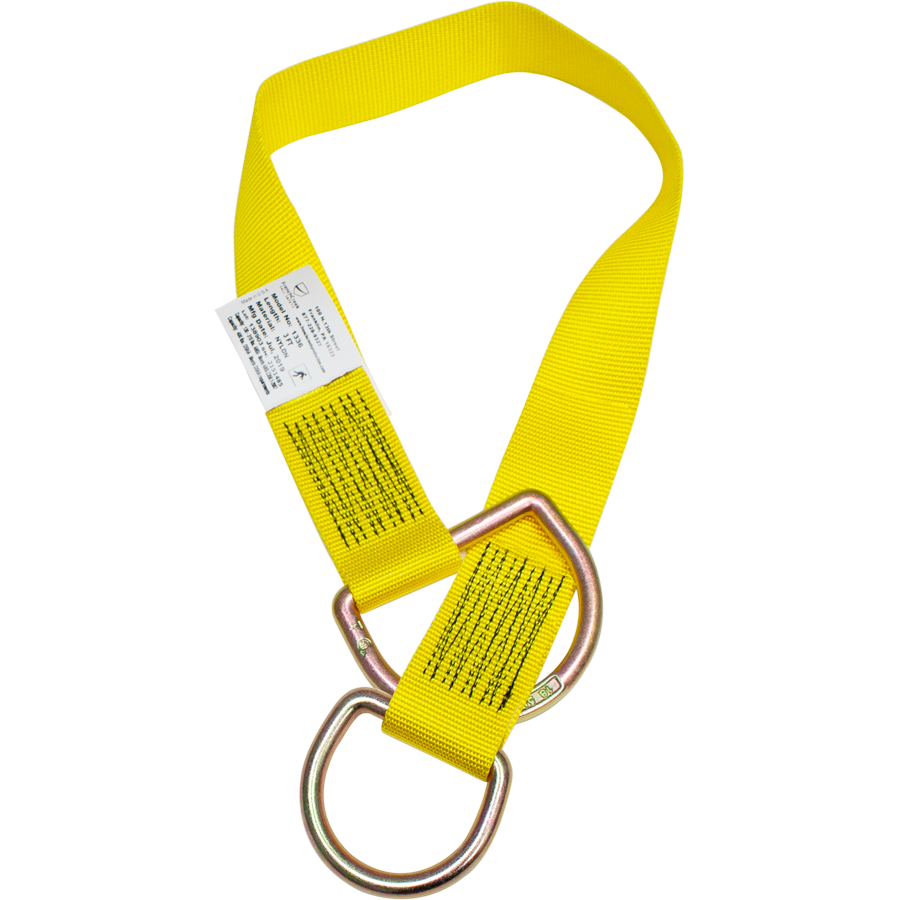 1324-12WP - French Creek 12 ft Double D-ring tie-off strap with 3" wear pad.