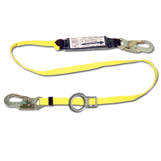 450AD - 6 Ft Shock Absorbing Web Lanyard with D-Ring