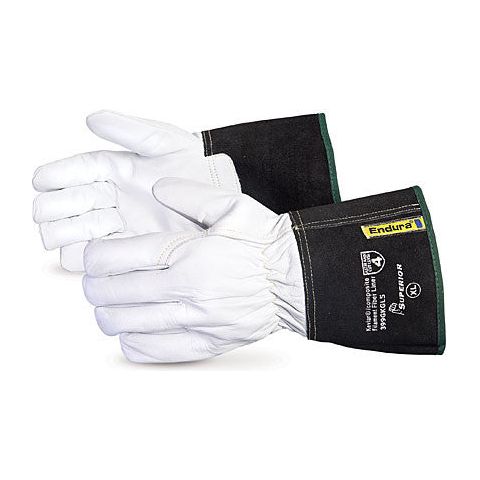 Endura Goat-Grain Driver Gloves with Kevlar/Composite Filament Fiber Lining and Gauntlet Cuff