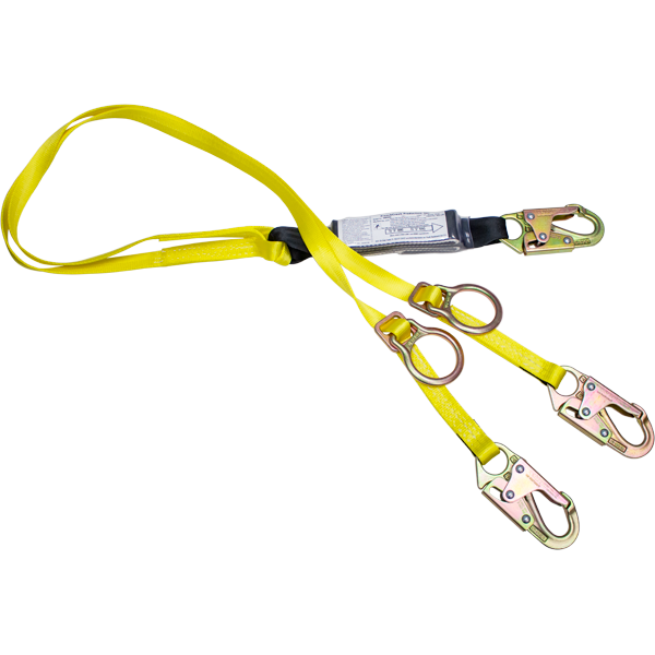 440ADD - 6 Ft Dual Shock Absorbing Lanyard - with D Rings on Each Leg