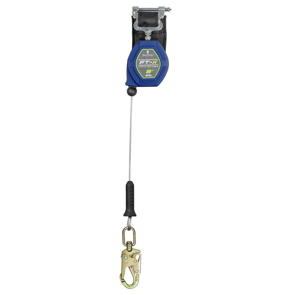 82808SP2 - 8' Cable FT-X Class 2 LE SRL, Single-leg with Steel Swivel Snap Hook