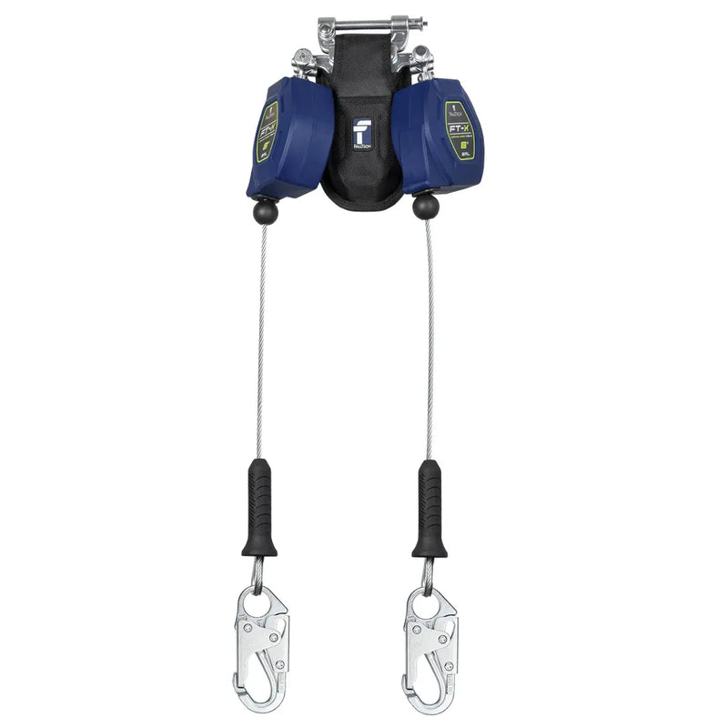 82808TP1 - 8' Cable FT-X Class 2 LE SRL, Twin-leg with Steel Snap Hooks