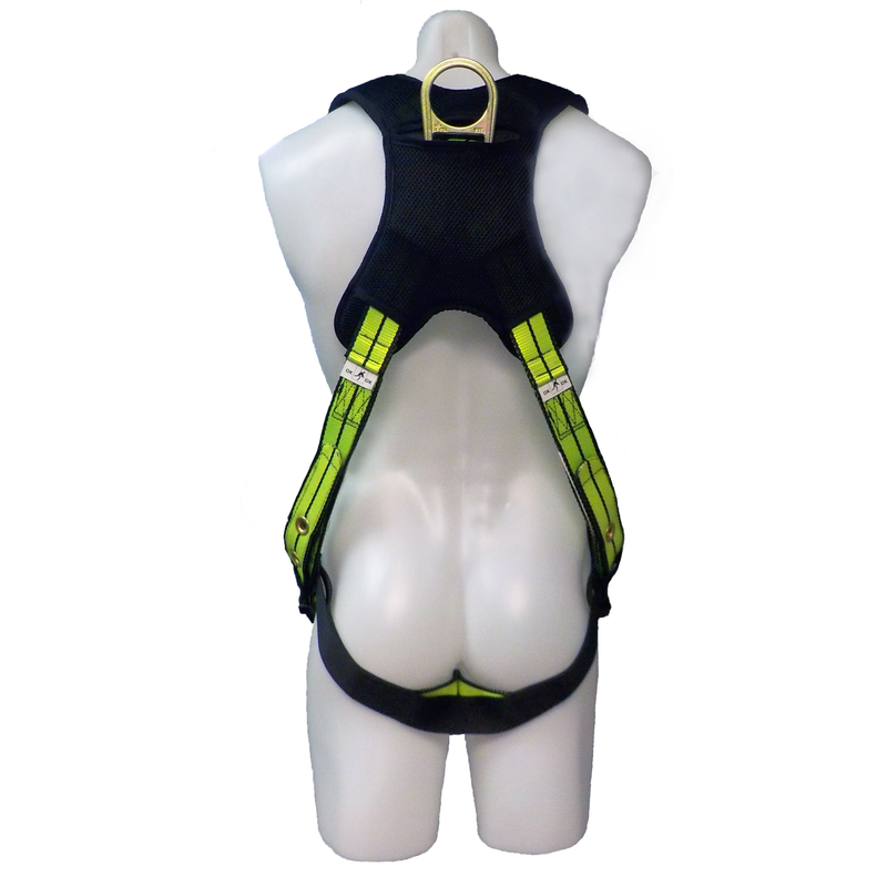 FS-FLEX185 - No-Tangle Single D-Ring Harness with Grommet Leg Straps & Back Pad