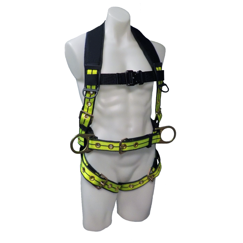 FS-FLEX270 - Iron Worker Three-Ring Positioning Harness with Grommet Leg Straps & Sewn-In Comfort Back Pad