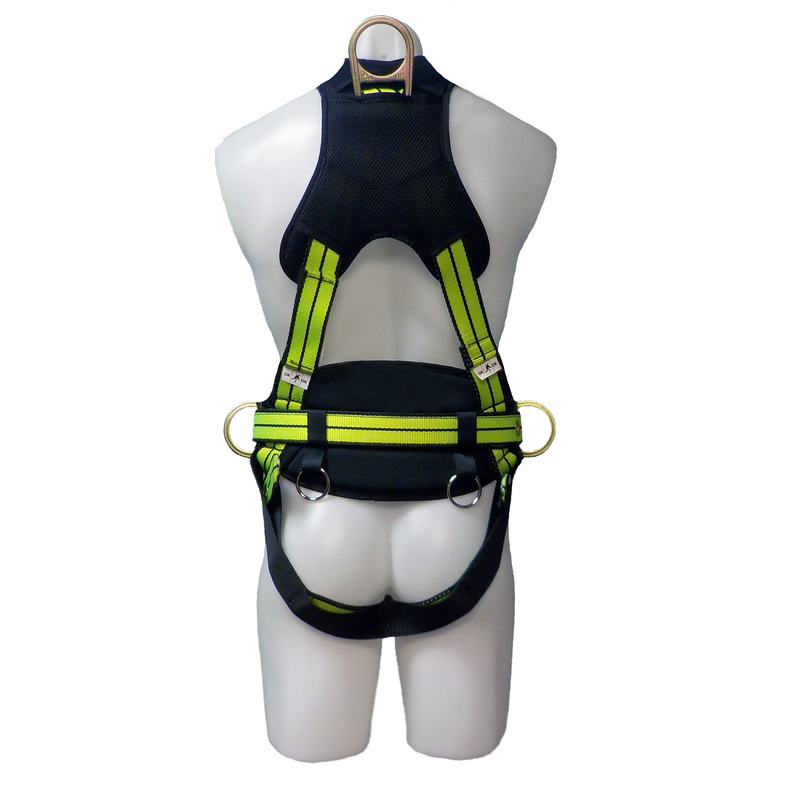FS-FLEX270 - Iron Worker Three-Ring Positioning Harness with Grommet Leg Straps & Sewn-In Comfort Back Pad