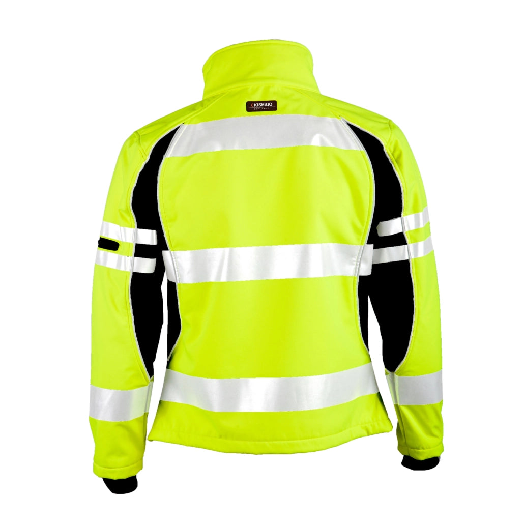 WOMEN’S SOFT SHELL JACKET- JS144 Lime/Orange