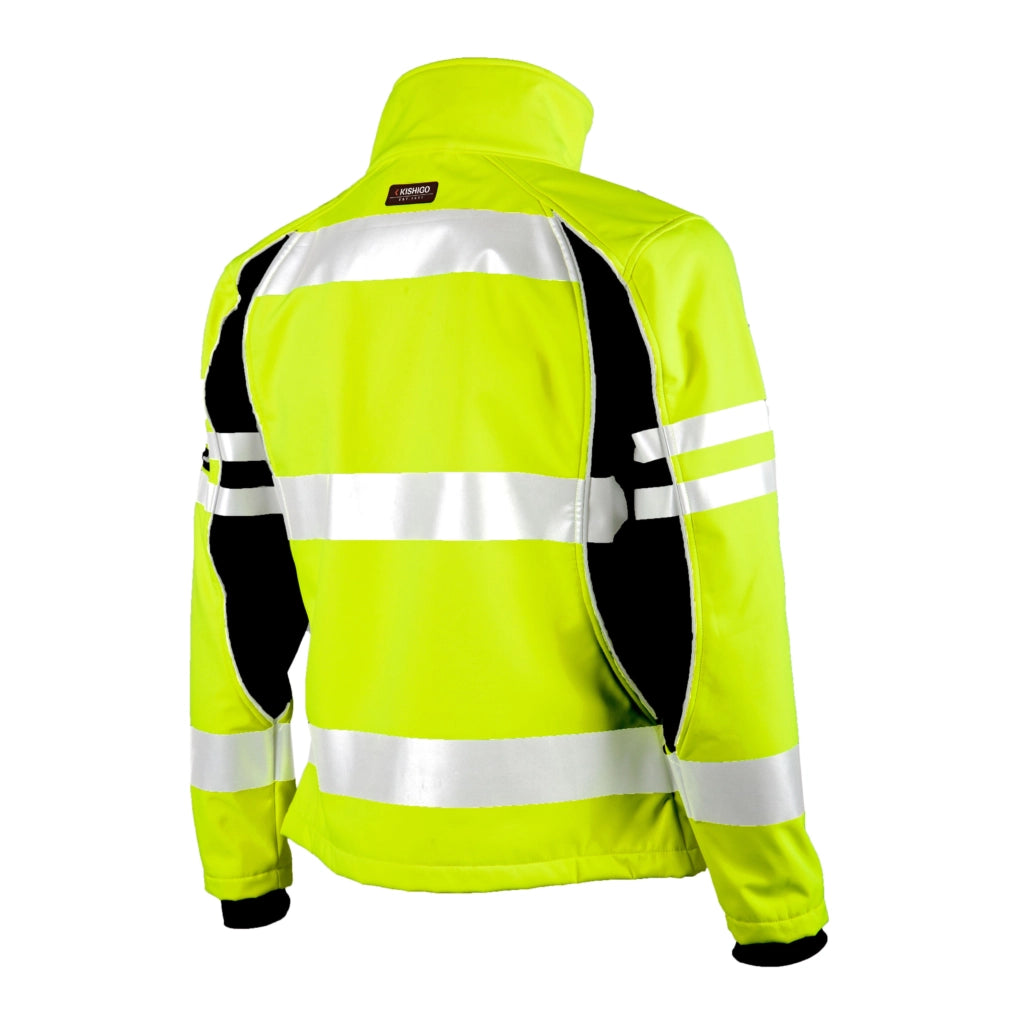 WOMEN’S SOFT SHELL JACKET- JS144 Lime/Orange