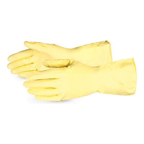 L-Series Economy Yellow Flock-Lined Latex Chemical-Resistant Glove (1 doz)