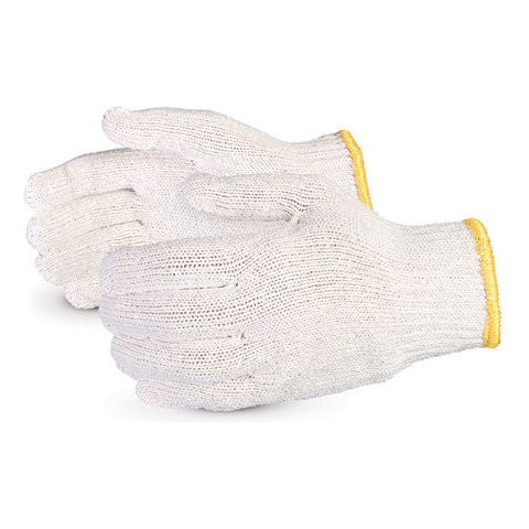 SureKnit Economy Bleach White, Poly/Cotton String Knit Gloves (1 doz)