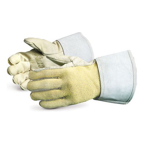 Action Kevlar Knit with Leather Palms, 4" Gauntlet (1 doz)