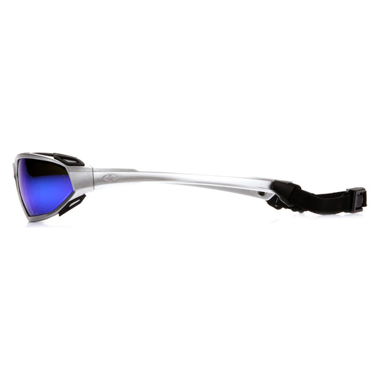 Highlander - Silver-Black Frame/Ice Blue Mirror Anti-Fog Lens (Qty 12)