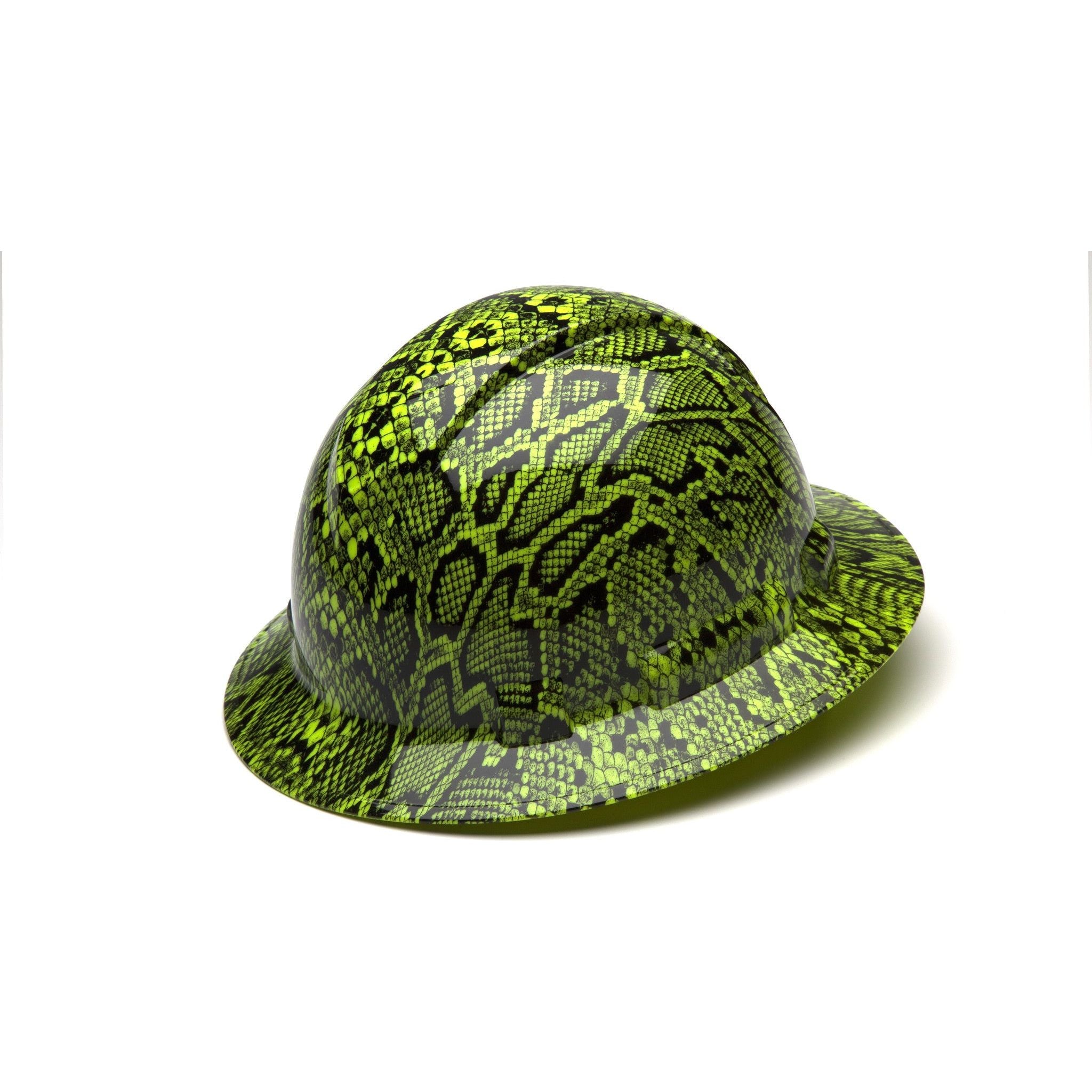 Green Snake Venom Hydro Dipped Hard Hats Full Brim online Style with Tote