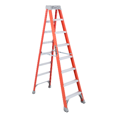 VIP Louisville Fiberglass Step Ladder with molded pail Shelf  FS1508-S51